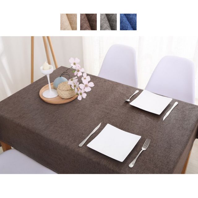 린넨 방수 식탁보 테이블보 캠핑 홈카페 90x130cm