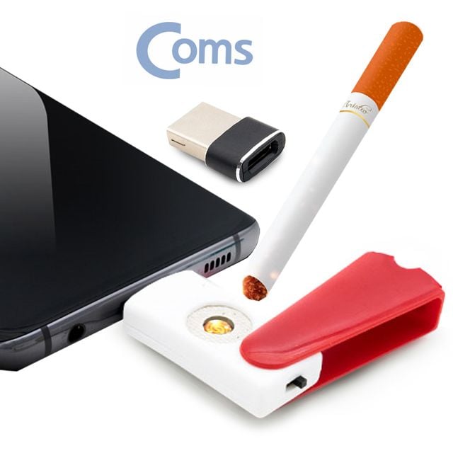 발열 필라멘트 C타입 USB 라이터 부싯돌 레드