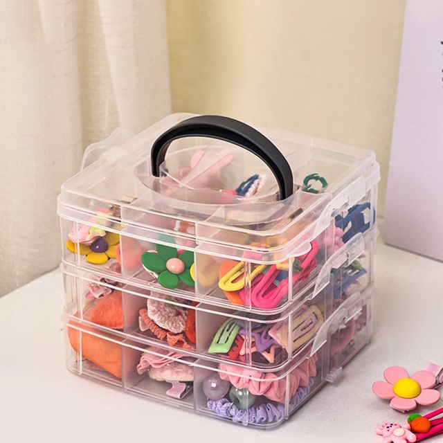 키밍 일회용 렌즈 수납 정리 케이스 18킨 손잡이 다층