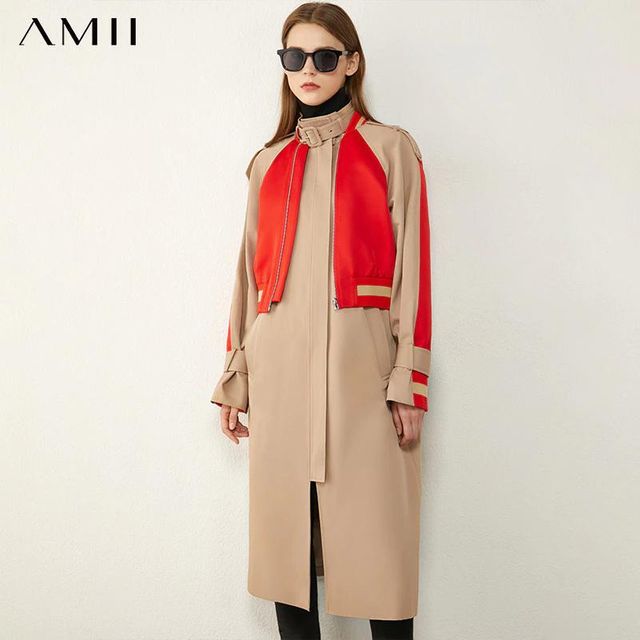[해외] Amii 미니멀리즘 겨울 패션 여성 트렌치 코트 인과 스