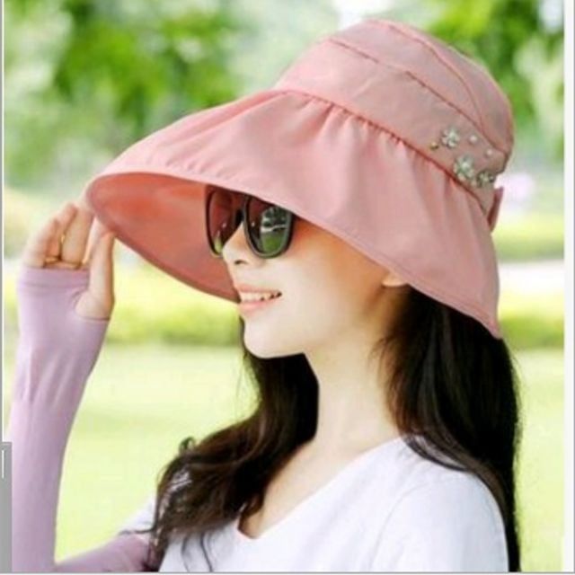 키밍 여름 자외선 차단 접이식 모자 챙넓은 여성 썬캡