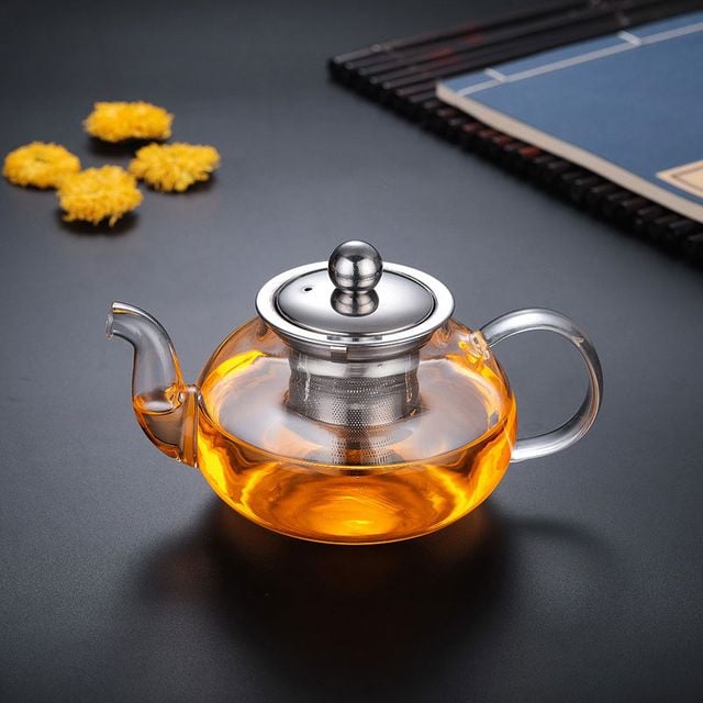 원형 차주전자 티메이커 내열유리 티포트 400ml