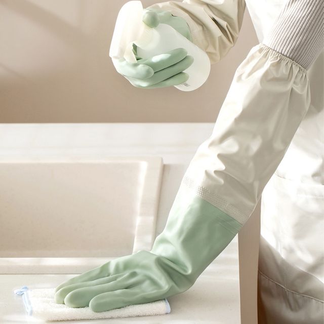 장만A813 기모 토시 PVC 고무장갑 일체형 토시장갑 털안감