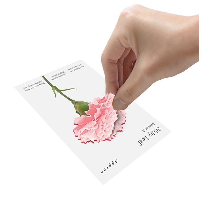 카네이션 외 소형 스티커리프 모음 점착메모지 꽃잎