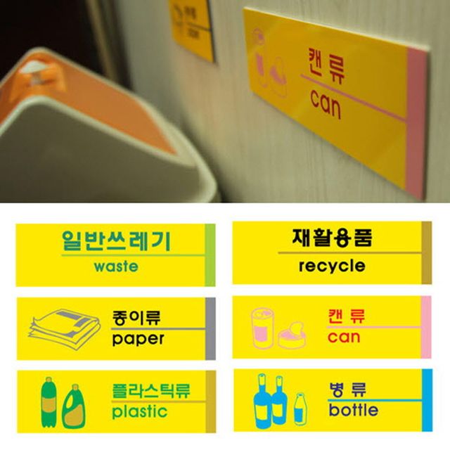 재활용품 포멕스 분리수거 사인표지판 6종 분리