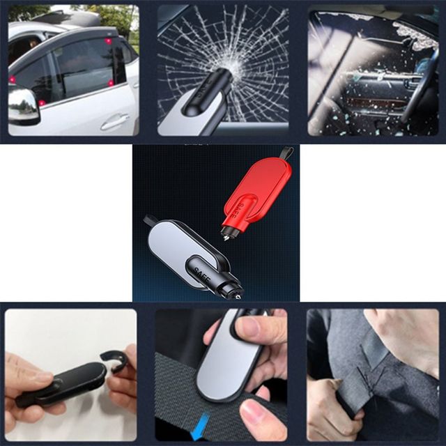 키밍 자동차 비상탈출 망치 안전벨트 절단기 휴대용 필수품