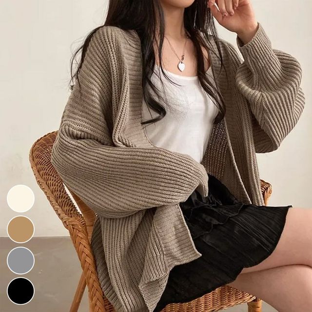 루즈핏 도톰 니트 가디건 EL-1003437