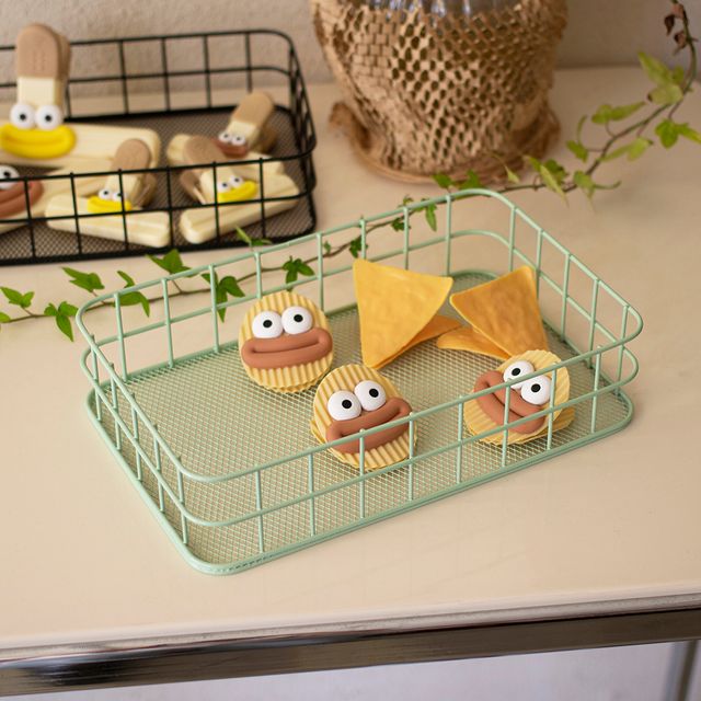 파스텔톤 와이드 철제 바스켓 소품 정리함 CHS-1005698