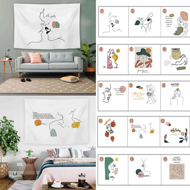 키밍 화이트 태피스트리 벽장식 인테리어 거실벽 카페