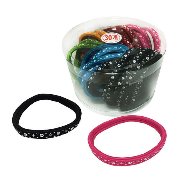 다이아컬러 납작고무줄 30P 코사지 헤어밴드