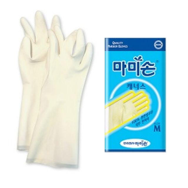 마미손 캐너스 중 천연라텍스 내부면처리 고무장갑