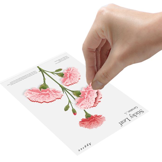 카네이션 외 대형 스티커리프 모음 점착메모지 꽃잎