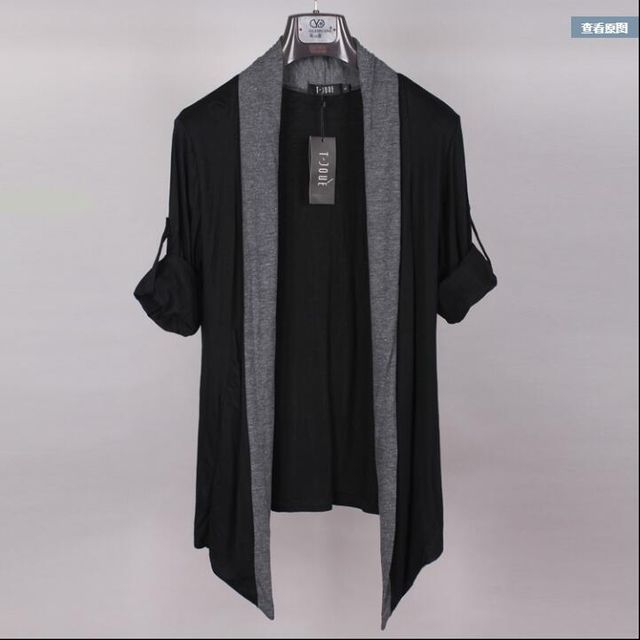 [해외] 봄여름 남성 니트 미디기장 바람막이 셔츠 자켓