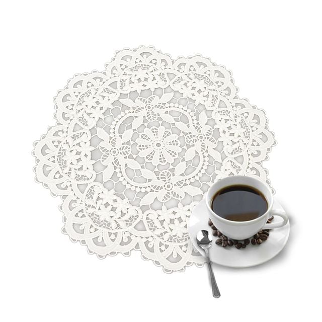 쿠치나 백색 레이스 식탁매트 원형 테이블 소품받침