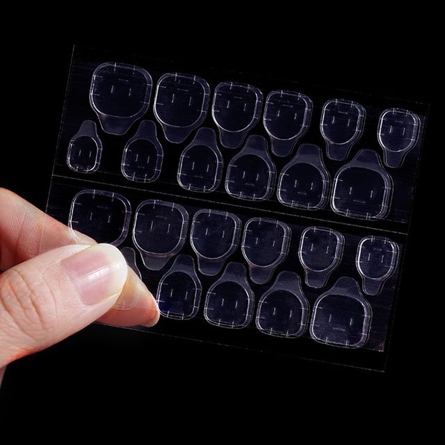 네일 양면 테이프 24pcs 말캉팁 폴리 젤 연장 팁 코핀