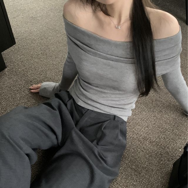 여리핏 오프숄더 니트탑 JSD-1005308