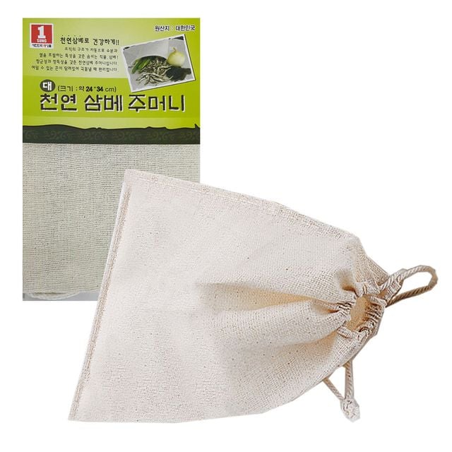 국산 천연 조리용 삼베주머니 대형 24x34cm