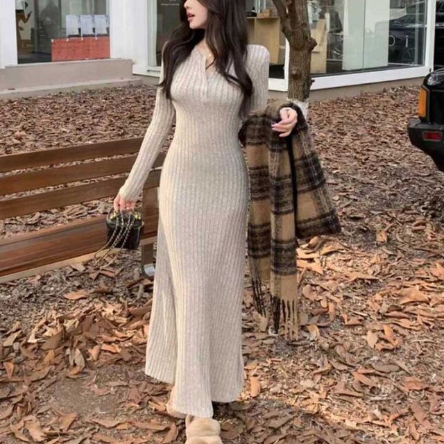 슬림 A라인 롱원피스 TD-1004389