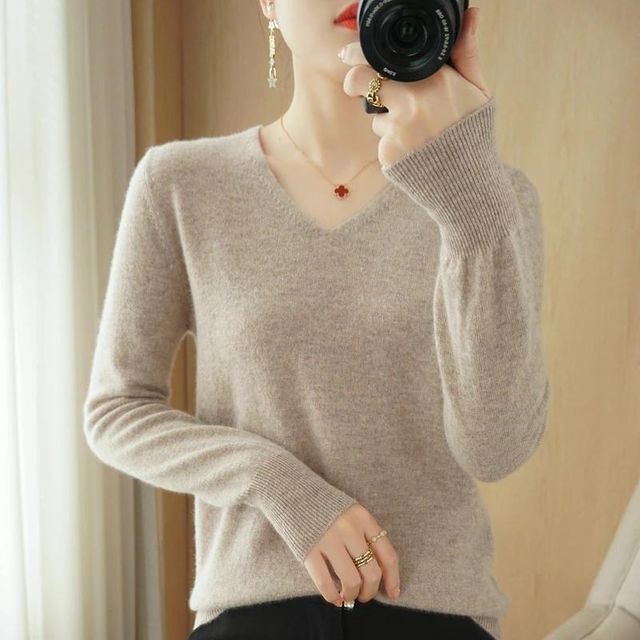 [해외] 가을 겨울 새로운 스웨터 여성 스웨터 따뜻한 v 넥