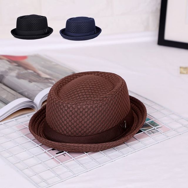 여름 통기성 페도라 신사 중절모 캐주얼 모자 산책