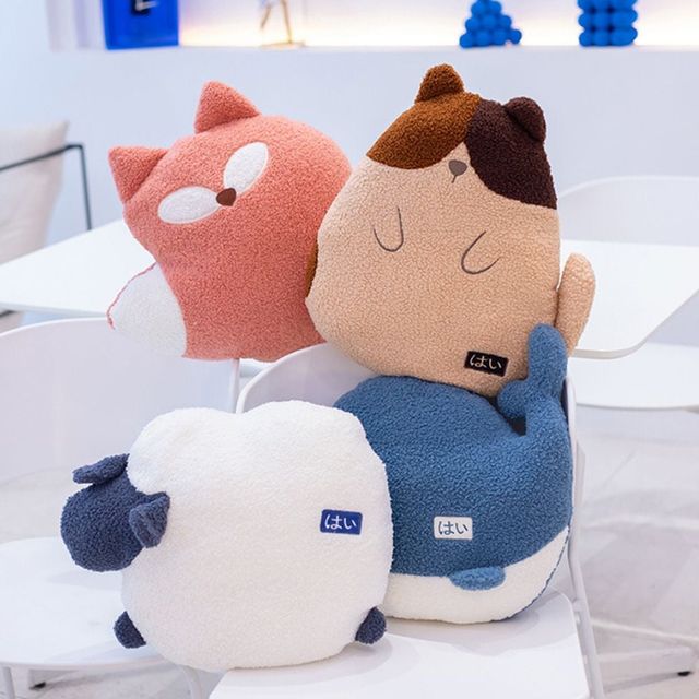 동물 캐릭터 사무실 쿠션 담요 낮잠 무릎 담요