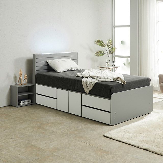 C3294D LED 중도어 서랍침대 SS (매트미포함) 3colors