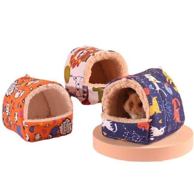 푹신한 대형 햄스터 하우스 방한 애완동물 집 L-XL