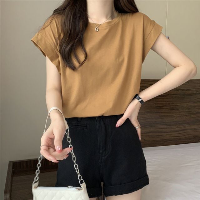 여성 루즈핏 캡소매 반팔티 UC-1006860