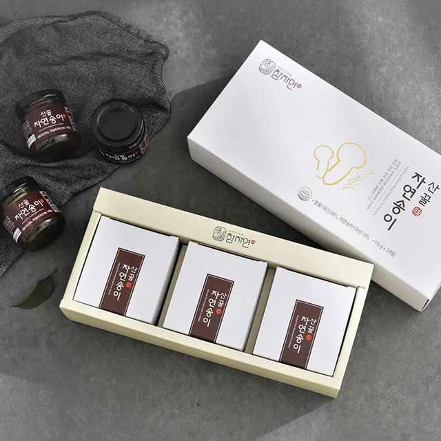 참자연 산꿀자연송이 꿀담은선물세트 유리 110g 3병