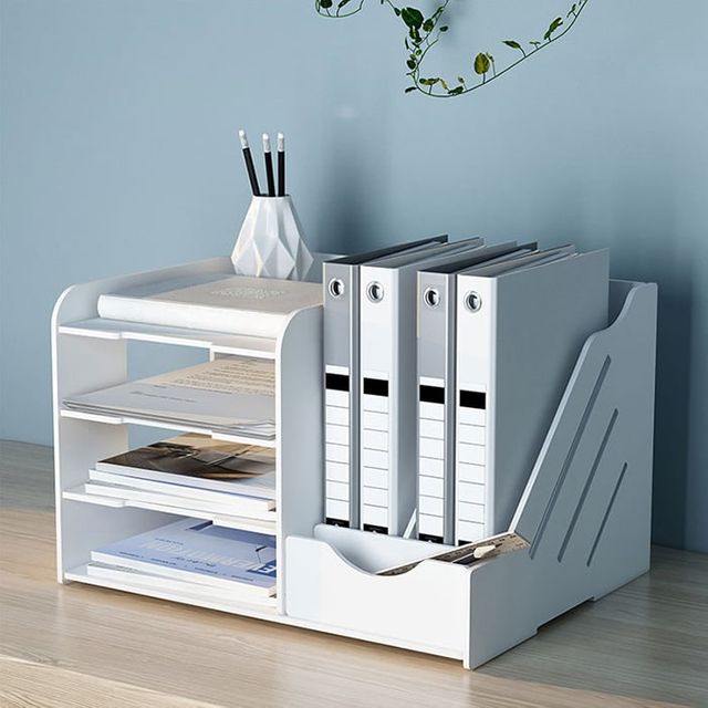 데스크 서류 정리함 보관함 사무실 4단 받침대 꽂이