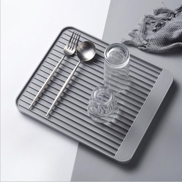 키밍 북유럽 스타일 규조토 식기 건조대 물빠짐 효과적인 설거지 수납