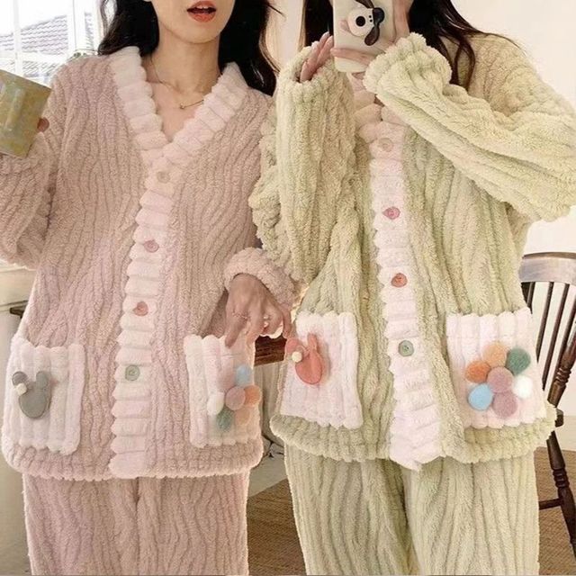 러블리 단추 수면잠옷 파자마 2color LM-1004677