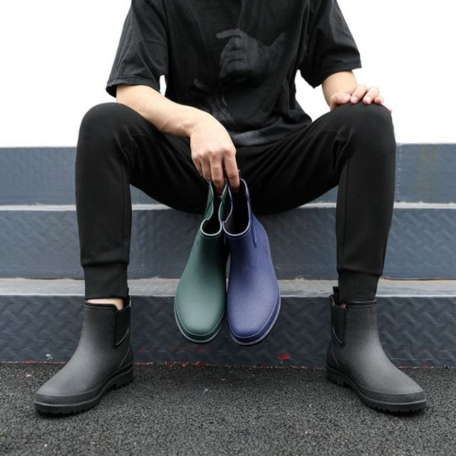 남성 베이직 3컬러 숏레인부츠 텃밭장화 장마작업화