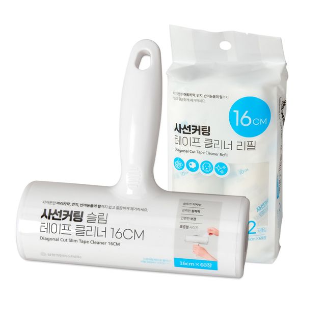 삼정 사선커팅 슬림 테이프클리너 16cm 본품 리필택일 테이프크리너