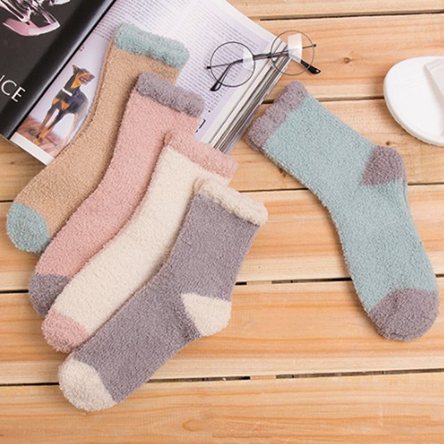 배색 포인트 5컬러 여성 수면 양말 보온양말 방한양말