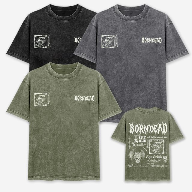 남녀공용 울프킹 피그먼트 프린팅 반팔티 SD-250805