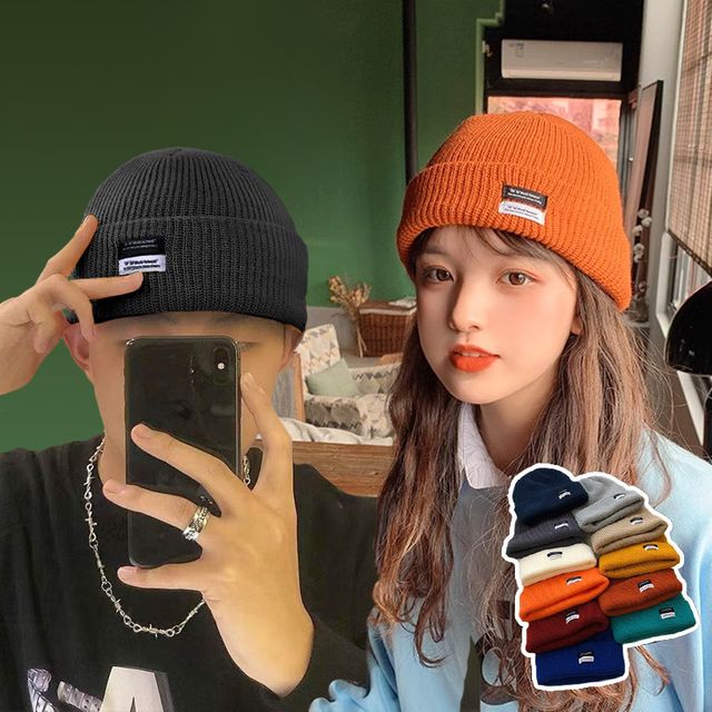 패치 심플 니트비니 ELM-136