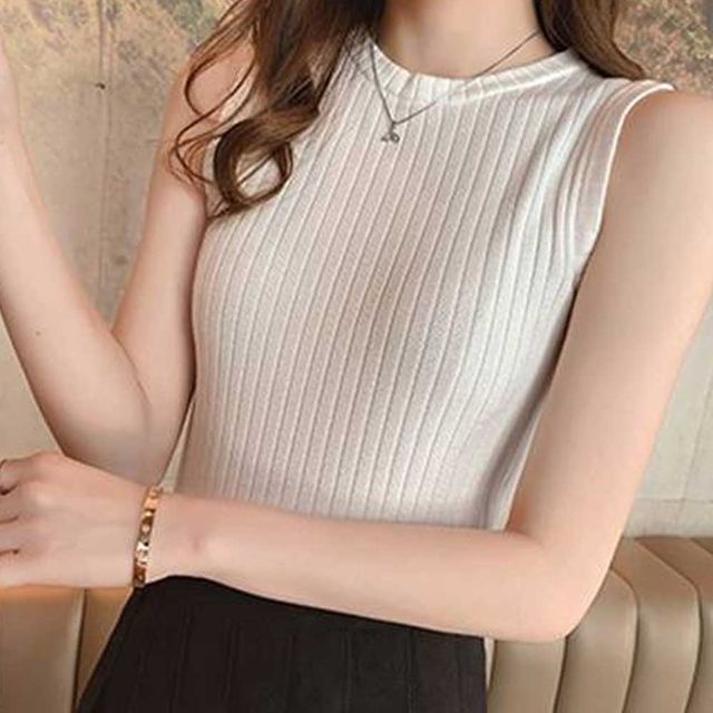 슬림핏 골지 나시티 민소매 티셔츠 RNR-0063