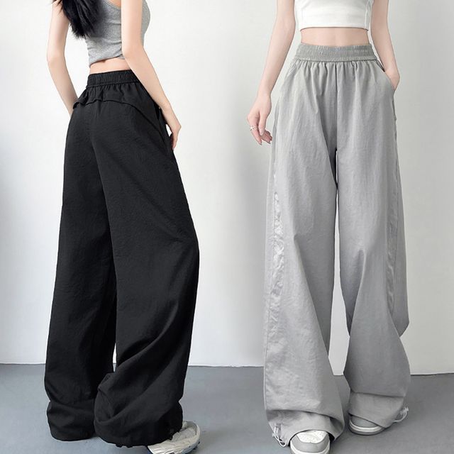 여자 밑단 스트링 밴딩 추리닝 팬츠 URK-1003604