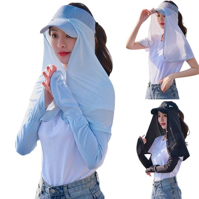 캡선가드 롱 햇빛가리개 얇은 목 보호대 자외선차단
