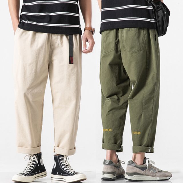 와이드 벨트 바지 남성 봄 가을 데일리 팬츠 작업바지