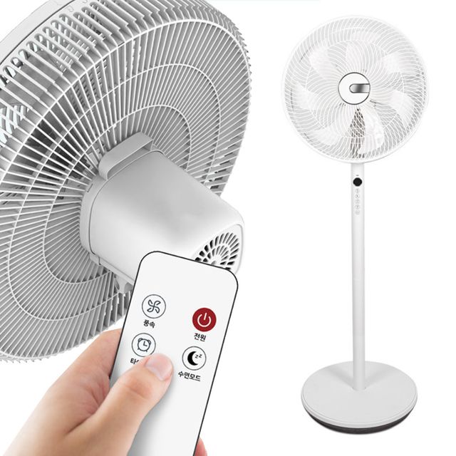 루베크R702 14사이즈 7엽 스탠드 선풍기 리모컨 높이조절 안전망