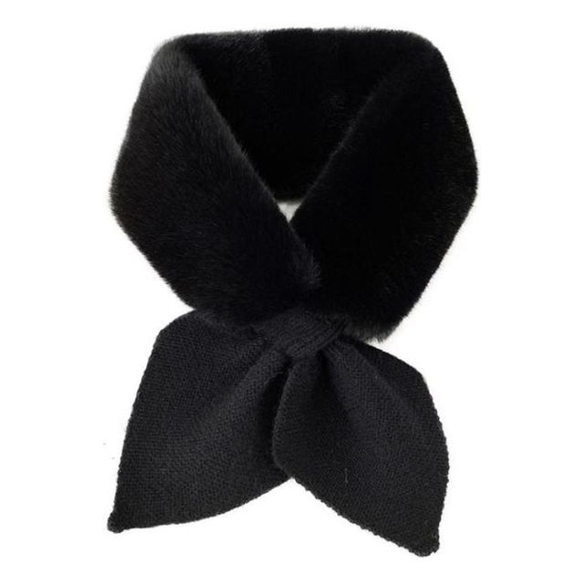 리본 포인트 니트 머플러 겨울 쁘띠 목도리