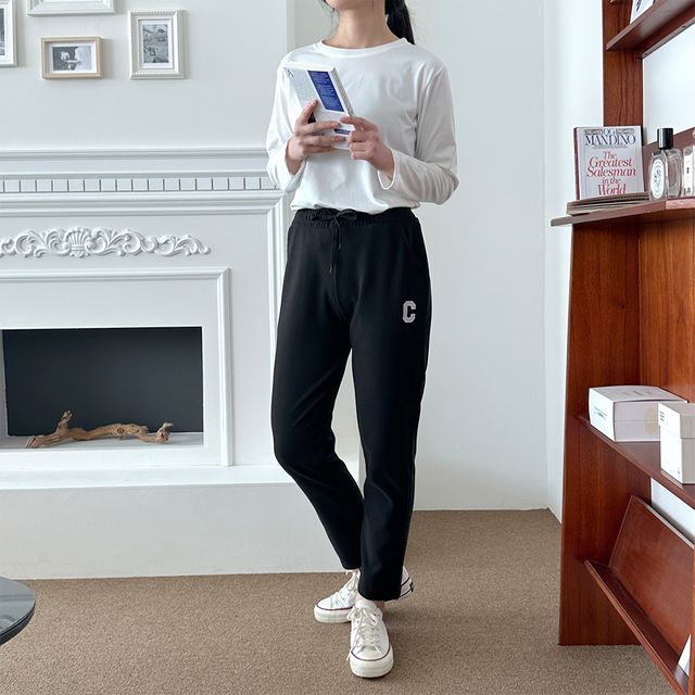 C패치 폴리 트레이닝 배기팬츠 SD-240301