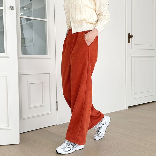 남녀공용 도밍카 안감양털 골덴 와이드바지 SD-1004252