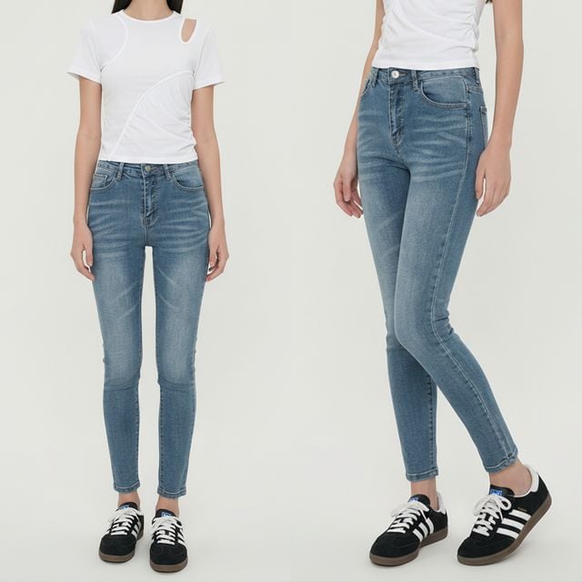 여성 하이웨스트 히든밴딩 슬림 데님 스키니팬츠 JEB-1007323
