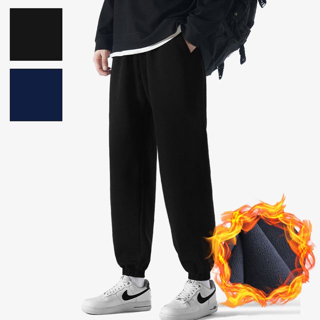 기모 방한 바지 남자 겨울 허리밴딩 조거팬츠