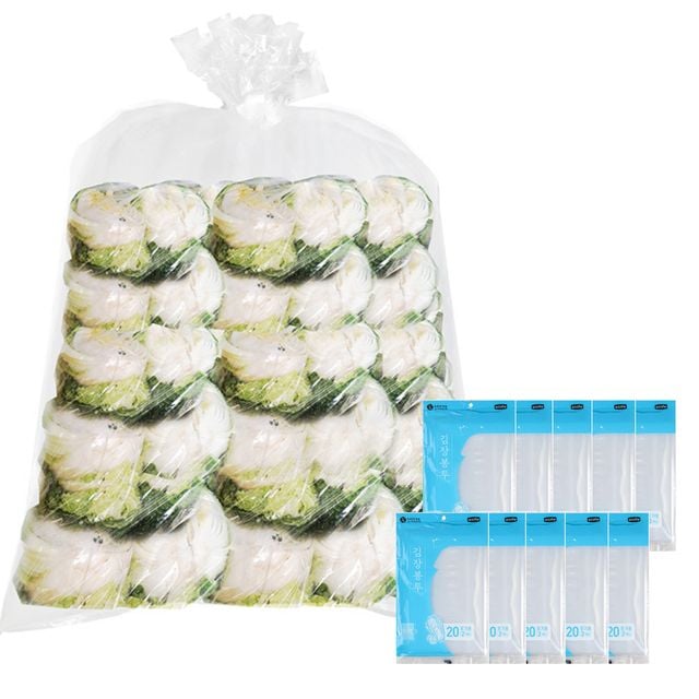롯데이라이프 김장봉투 72x105 특대 20매 배추20포기 질긴비닐 김장비닐봉투