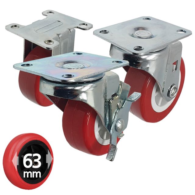 국산 우레탄 카트캐스터 대차바퀴 2.5호 63mm