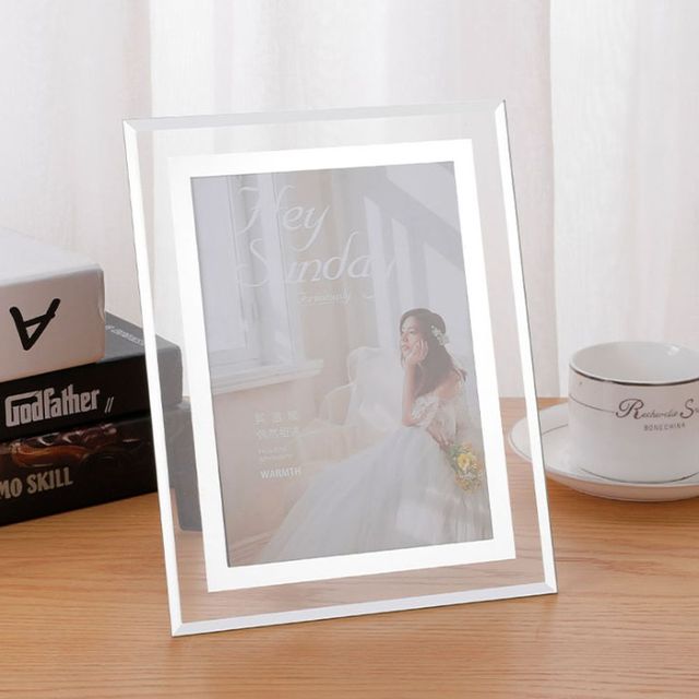 유리 액자 탁상용 웨딩 포토 프레임 선물용